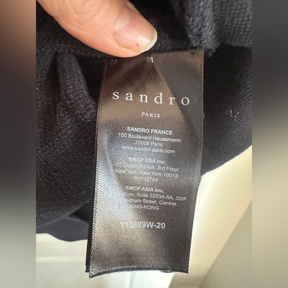 Sandro Navy Quarter Zip Sweater - Picture 3 of 4